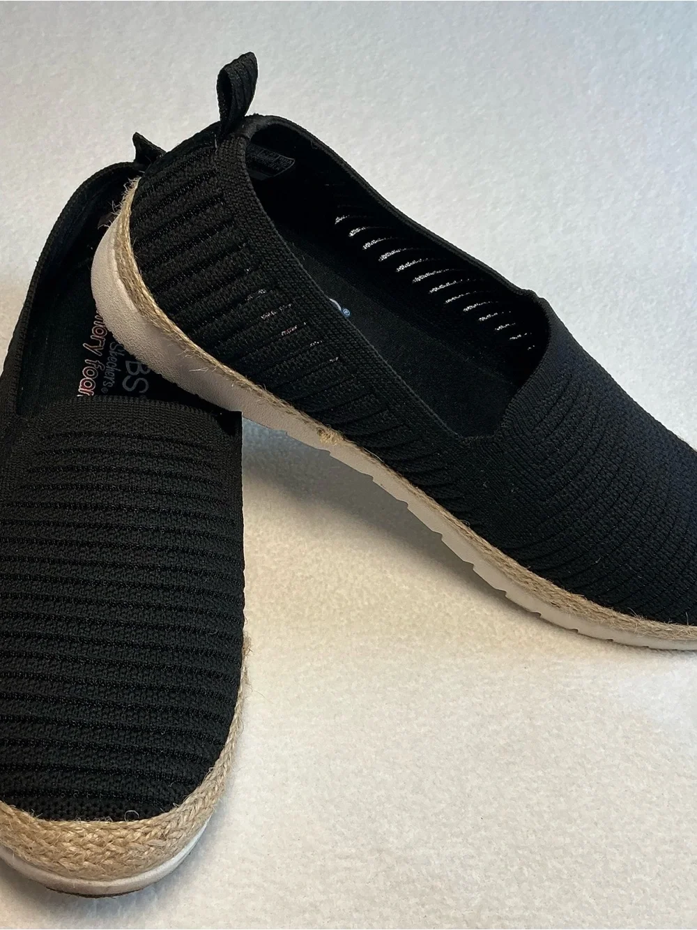Skechers BOBS Black Slip-On Memory Foam Flats - Picture 2 of 8